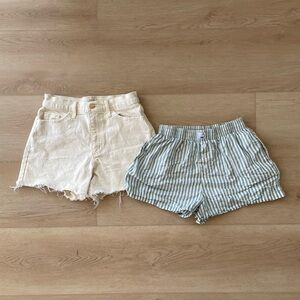 Women’s Shorts Bundle Size S/4 Happily Grey Striped + Universal Thread Denim